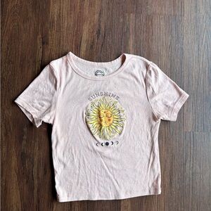 Social Culture Sunshine Graphic Crop T-Shirt - Pink